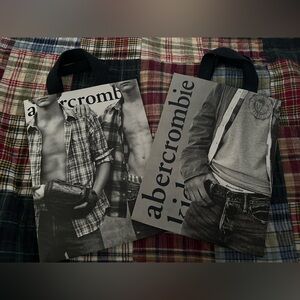 VINTAGE Abercrombie & Fitch Black and Gray Men's Bag